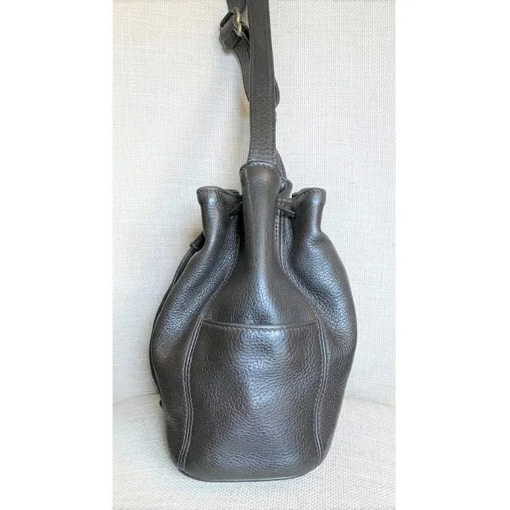 Vintage Coach Sonoma Dark Brown Leather Drawstring Bucket Bag Crossbody Purse